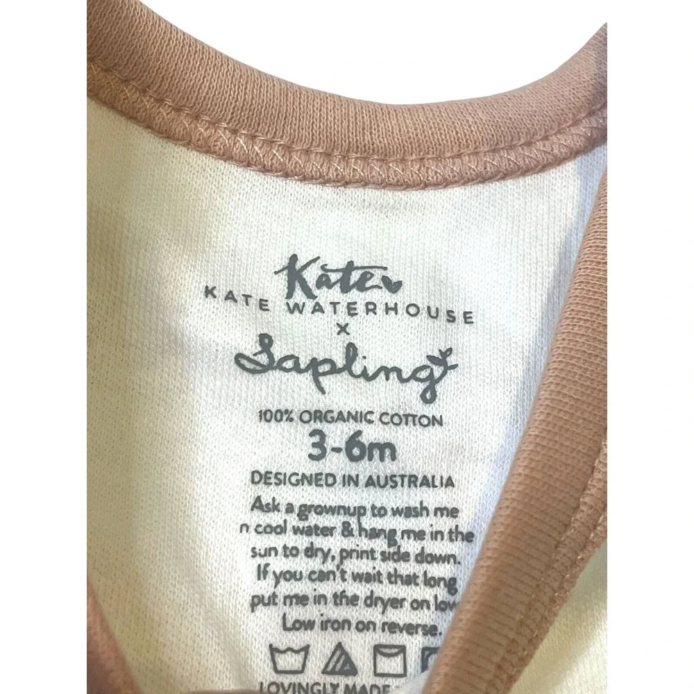 Kate Waterhouse Sapling Girls Blushing Orbit Dress Organic Cotton Size 3-6M NWT